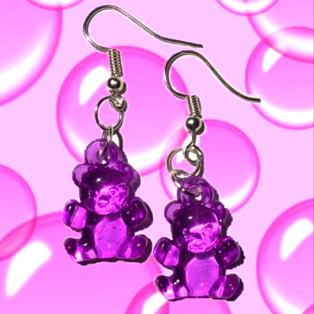 Teddy bear earrings 🧸 💜🧸